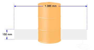 Esquema manta para bidón de 100 litros - 1.385  x 150 mm
