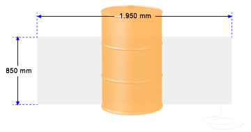 Esquema manta para bidón de 200 litros - 1.950 x 850 mm - 2.300 W